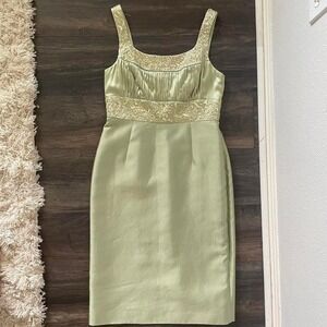 Vintage 90s / 2000s Soft Green Silk Evening Gown